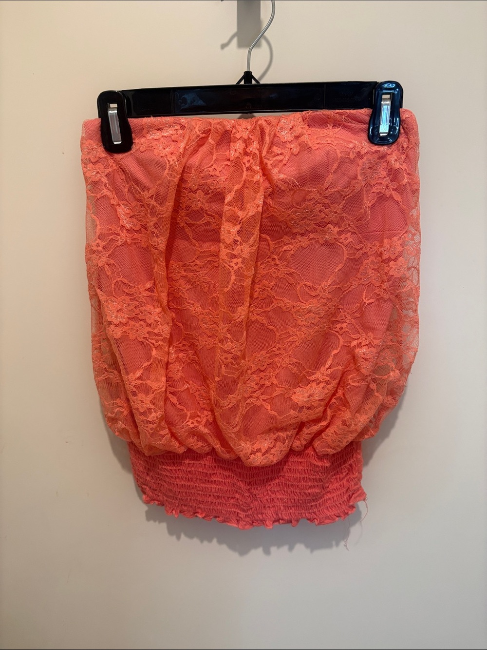 Coral tube top